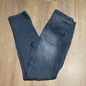 Democracy Jeans Women's Size‎ 4 AB Technology Blue Distressed Skinny Fit EUC
